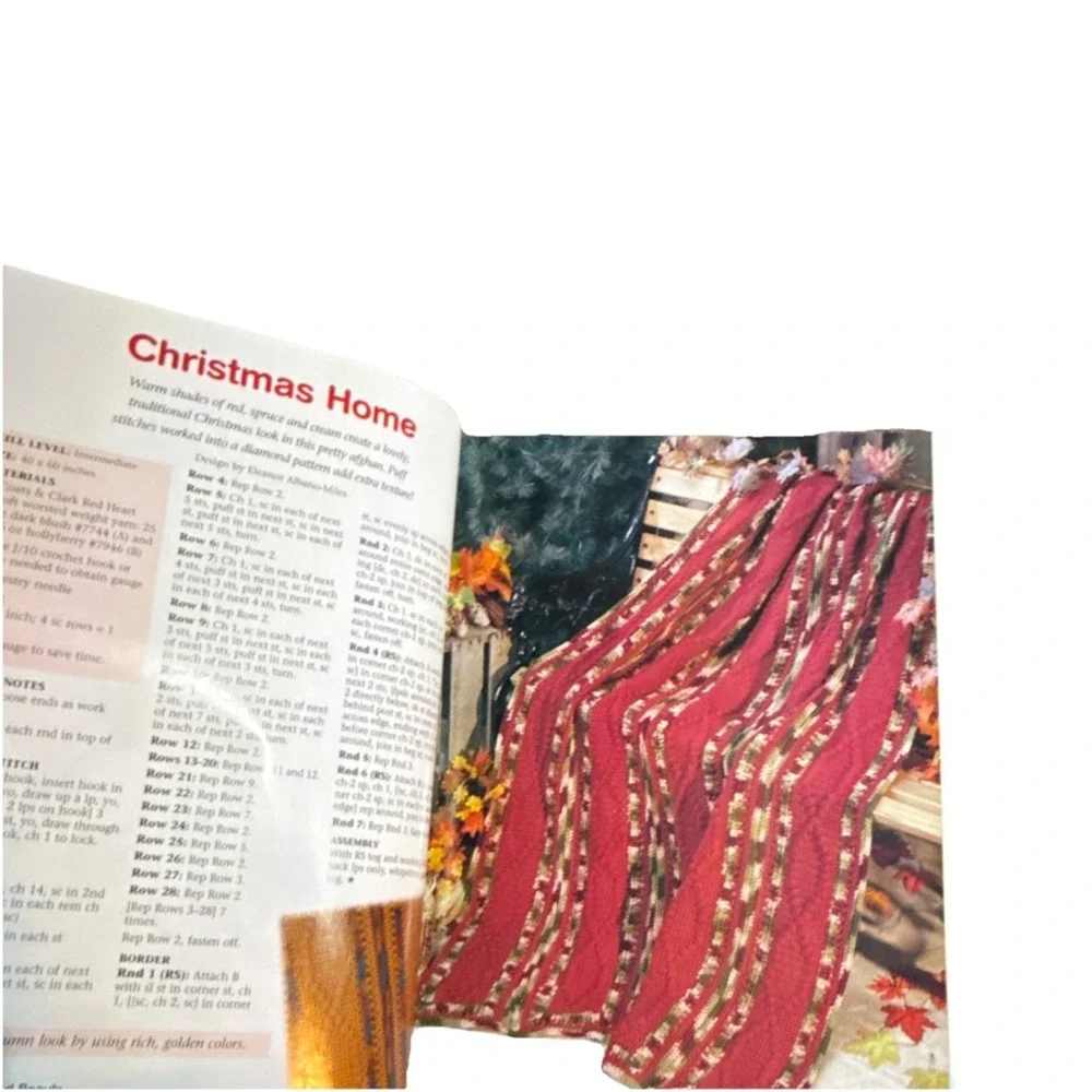 House of White Birches ALL-AMERICAN Crochet Afghans Pattern Book Home & Garden